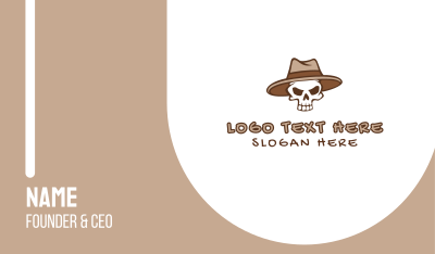 Fedora Skull Hat Business Card Image Preview