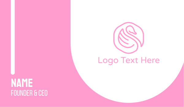 Minimalist Pink Swan Business Card Design Image Preview