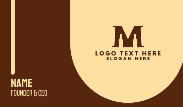 Beer Bottle Letter M  Business Card Design Image Preview