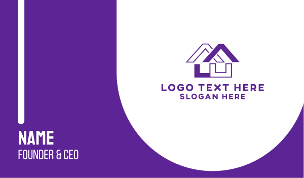 Purple House Code Business Card Design Image Preview