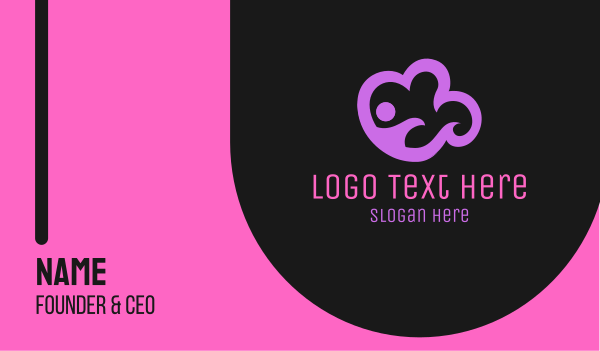 Purple Pink Cloud Person Business Card Design Image Preview