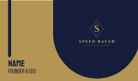 Oval Gold Lettermark Business Card Image Preview