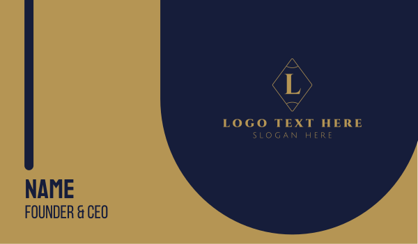 Oval Gold Lettermark Business Card Design Image Preview