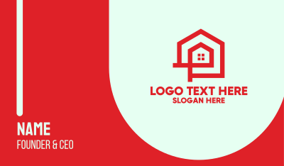 Simple Red House  Business Card Image Preview