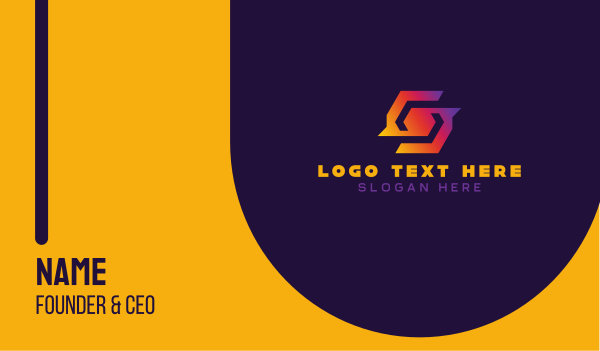 Colorful Tech Symbol Business Card Design Image Preview