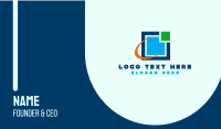 Tech Corporate Square Business Card Preview