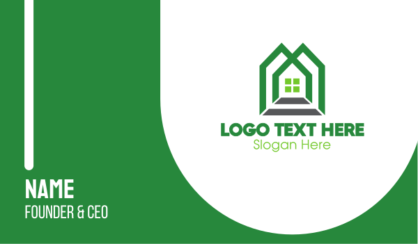 Green Shape House Business Card Design Image Preview