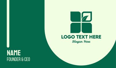 Eco Leaf Symbol Business Card