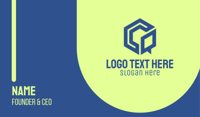 Hexagon Chat Messaging Application Business Card Image Preview