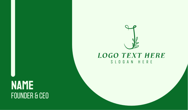Natural Elegant Letter J Business Card Design Image Preview