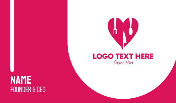 Pink Heart Utensil Restaurant Business Card Design Image Preview
