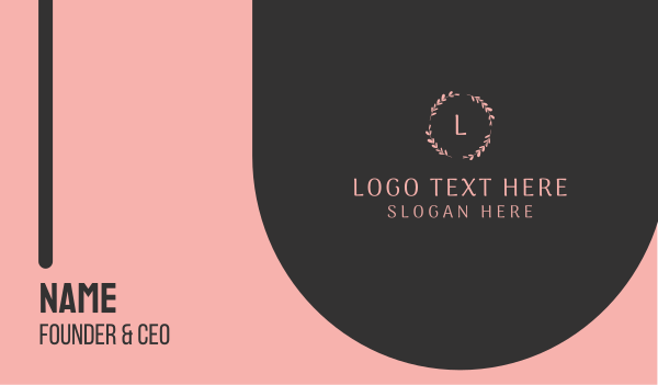 Pink Floristic Letter Business Card Design Image Preview