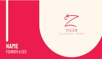Pink Flower Letter Z Business Card Image Preview