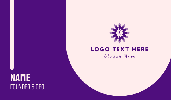 Purple Petals Lettermark Business Card Design Image Preview