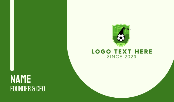 Soccer Goal Shield Business Card Design Image Preview