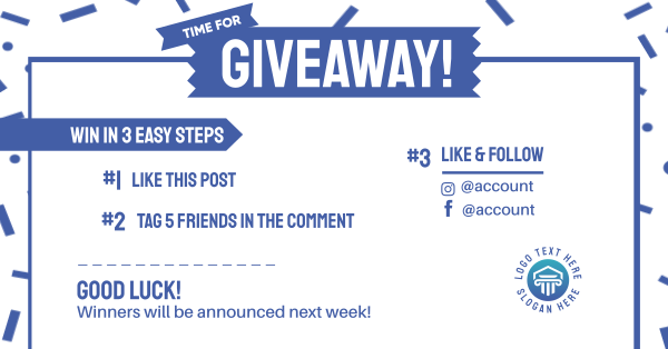 Giveaway Confetti Facebook Ad Design Image Preview