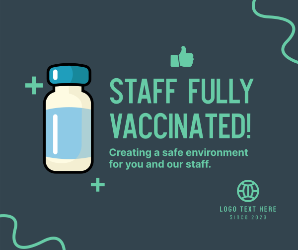 Vaccinated Staff Announcement Facebook Post Design Image Preview
