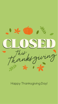 Closed for Thanksgiving TikTok Video Image Preview