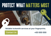 Corporate Locksmith Services Postcard Design