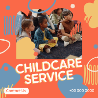 Abstract Shapes Childcare Service Instagram Post Design