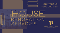 Geometric Blocks House Renovation Facebook Event Cover Design
