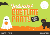 Halloween Costume Party Postcard Design