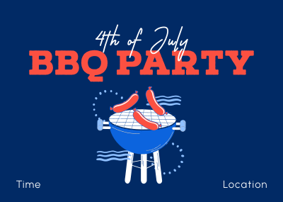 Come at Our 4th of July BBQ Party  Postcard Image Preview