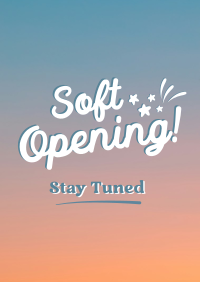 Soft Opening Launch Cute Poster Design