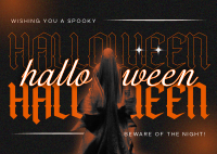 Spooky Halloween Postcard Image Preview