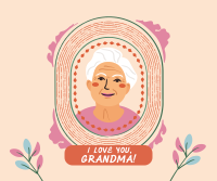 Greeting Grandmother Frame Facebook Post Design