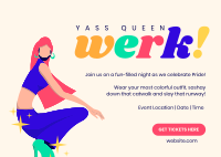 Yass Queen Werk! Postcard Image Preview