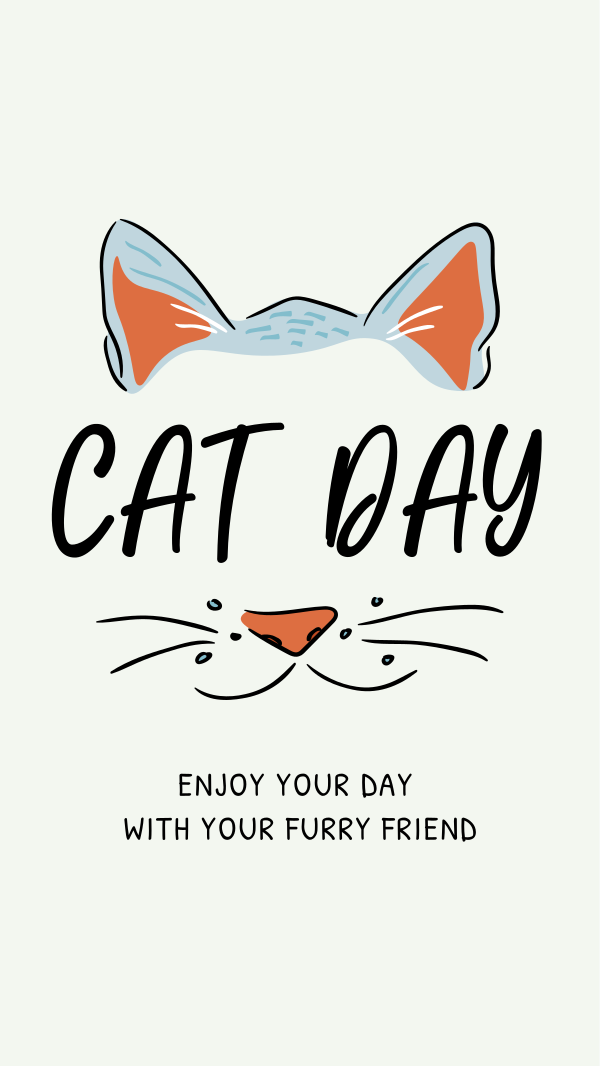 Cat Face Greeting Instagram Story Design Image Preview