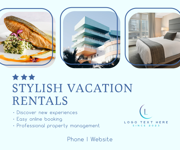 Stylish Vacation Rentals Facebook Post Design Image Preview