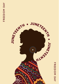 Beautiful Woman Juneteenth Flyer Image Preview