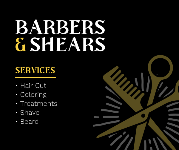 Barbers & Shears Facebook Post Design Image Preview