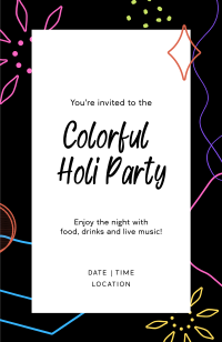 Holi Party Invitation Image Preview