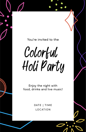Holi Party Invitation Image Preview