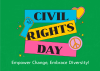 Bold Civil Rights Day Stickers Postcard Image Preview
