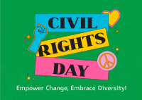 Bold Civil Rights Day Stickers Postcard Design