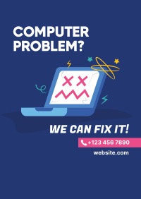 Computer Problem Repair Poster Design
