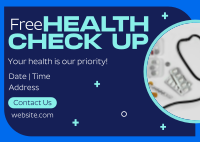 Free Health Checkup Postcard Design