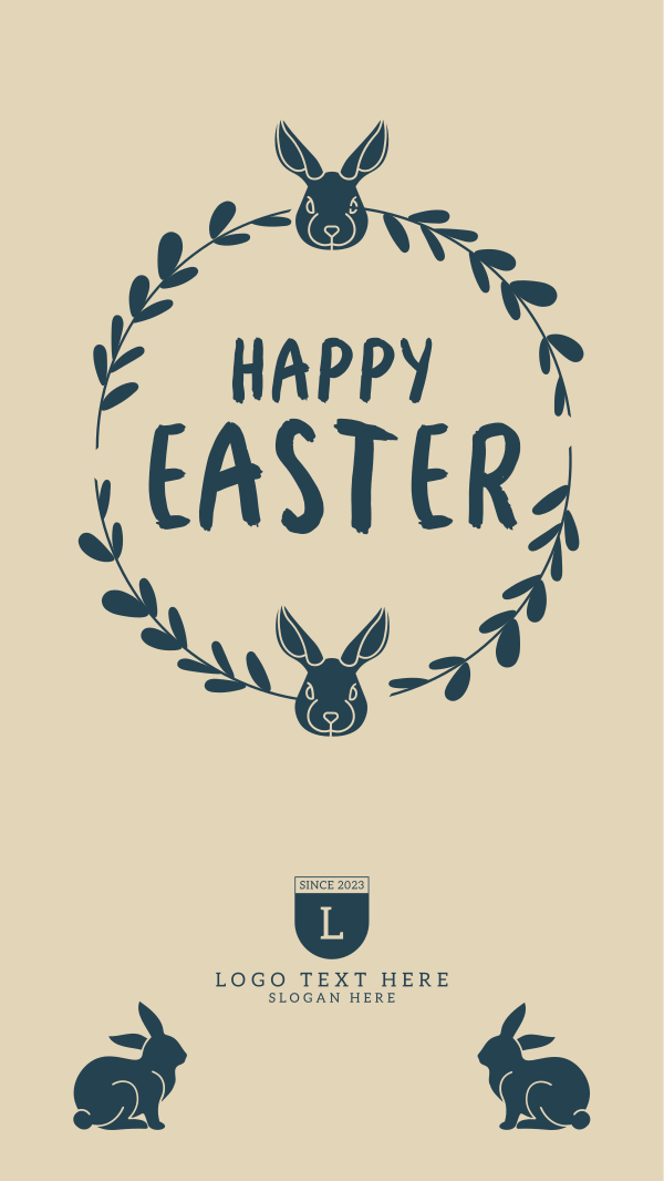 Easter Bunny Wreath Instagram Story Design Image Preview