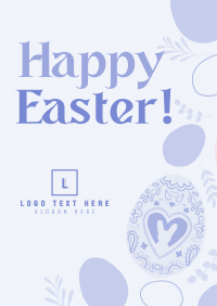 Eggs and Flowers Easter Greeting Poster Design