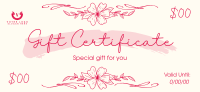 Wavy Floral  Gift Certificate Design