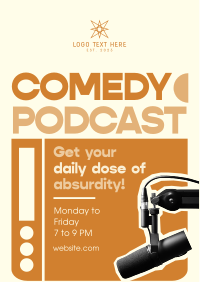 Daily Comedy Podcast Flyer Design