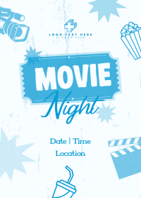 Retro Movie Night Flyer Design