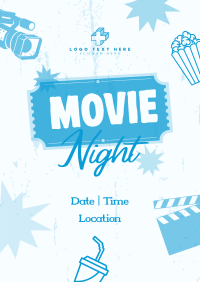 Retro Movie Night Flyer Image Preview