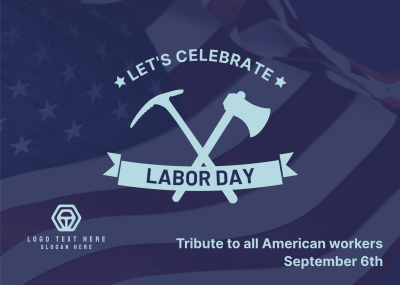 Labor Day Badge Postcard Image Preview
