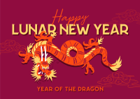 Lunar Year Chinese Dragon Postcard Design