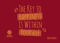 Happiness Within Yourself Postcard Design